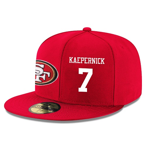 NFL San Francisco 49ers #7 Colin Kaepernick Stitched Snapback Adjustable Player Hat - Red/White